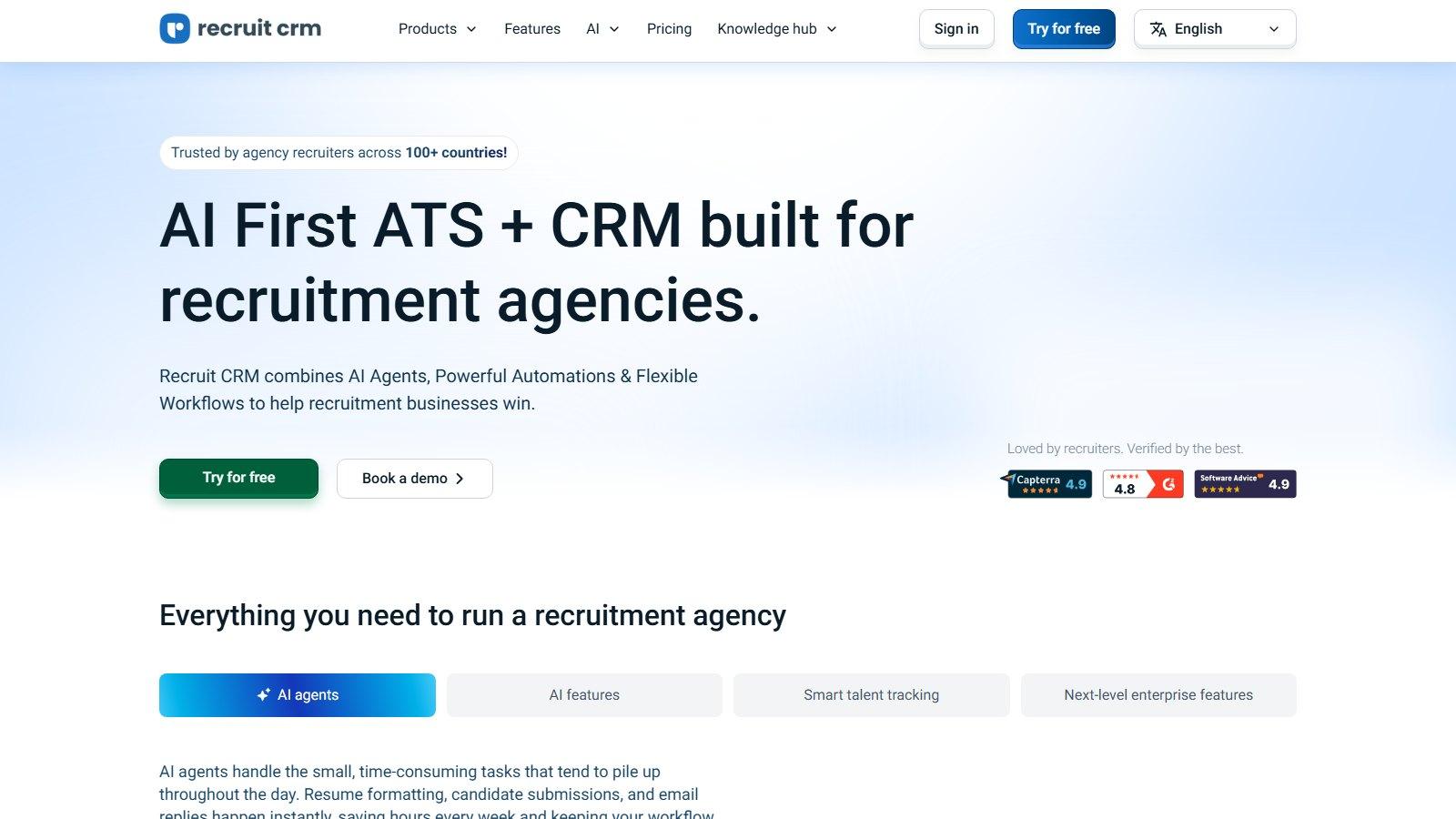 Recruit CRM — AI-first ATS & recruiting CRM